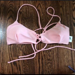 American Apparel pink bikini top!!